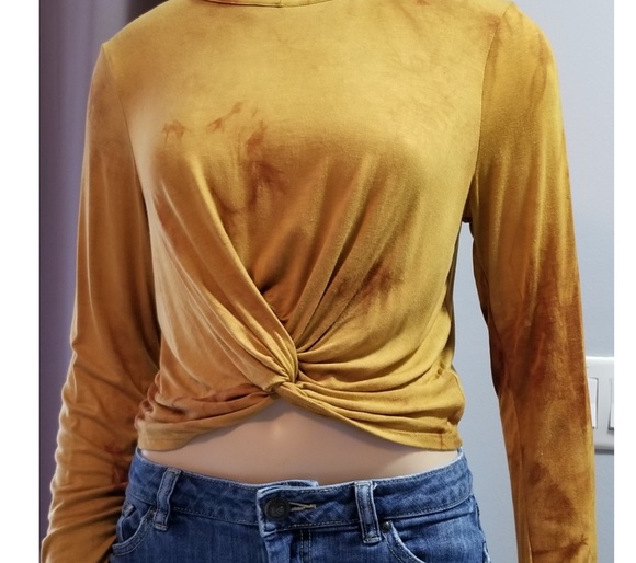 Gaze Tops - Gaze Tie-dye Knot Crop Top,  Large